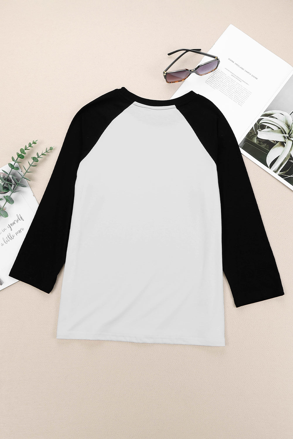 Black Christmas Snowman Face Print Color Block Top