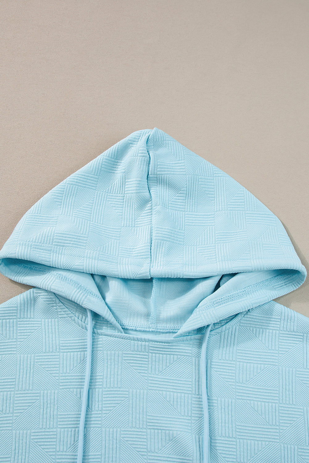 Beau Blue Textured Cropped Hoodie and Shorts Set