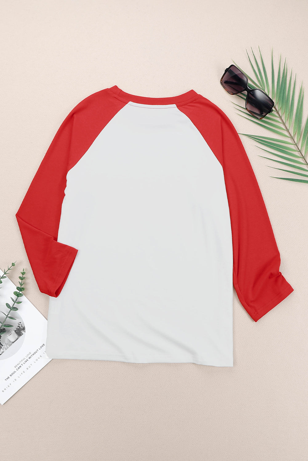 Black Christmas Snowman Face Print Color Block Top