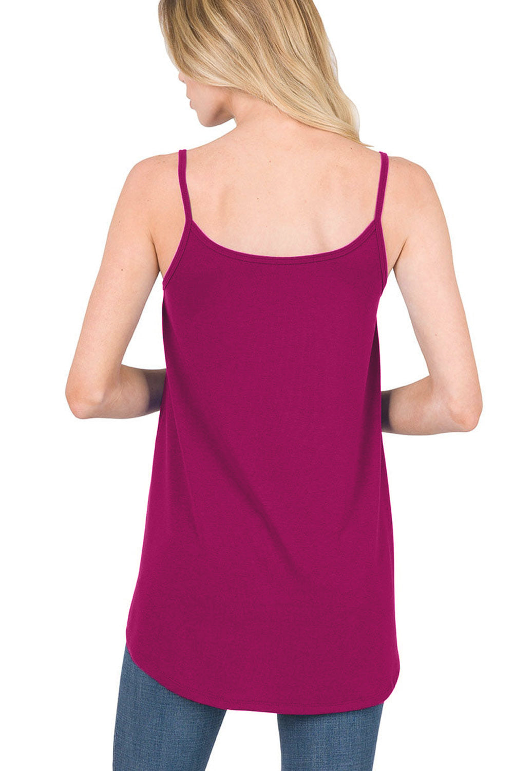 Clay Spaghetti Strap V-Neck Flowy Tunic Tank Top