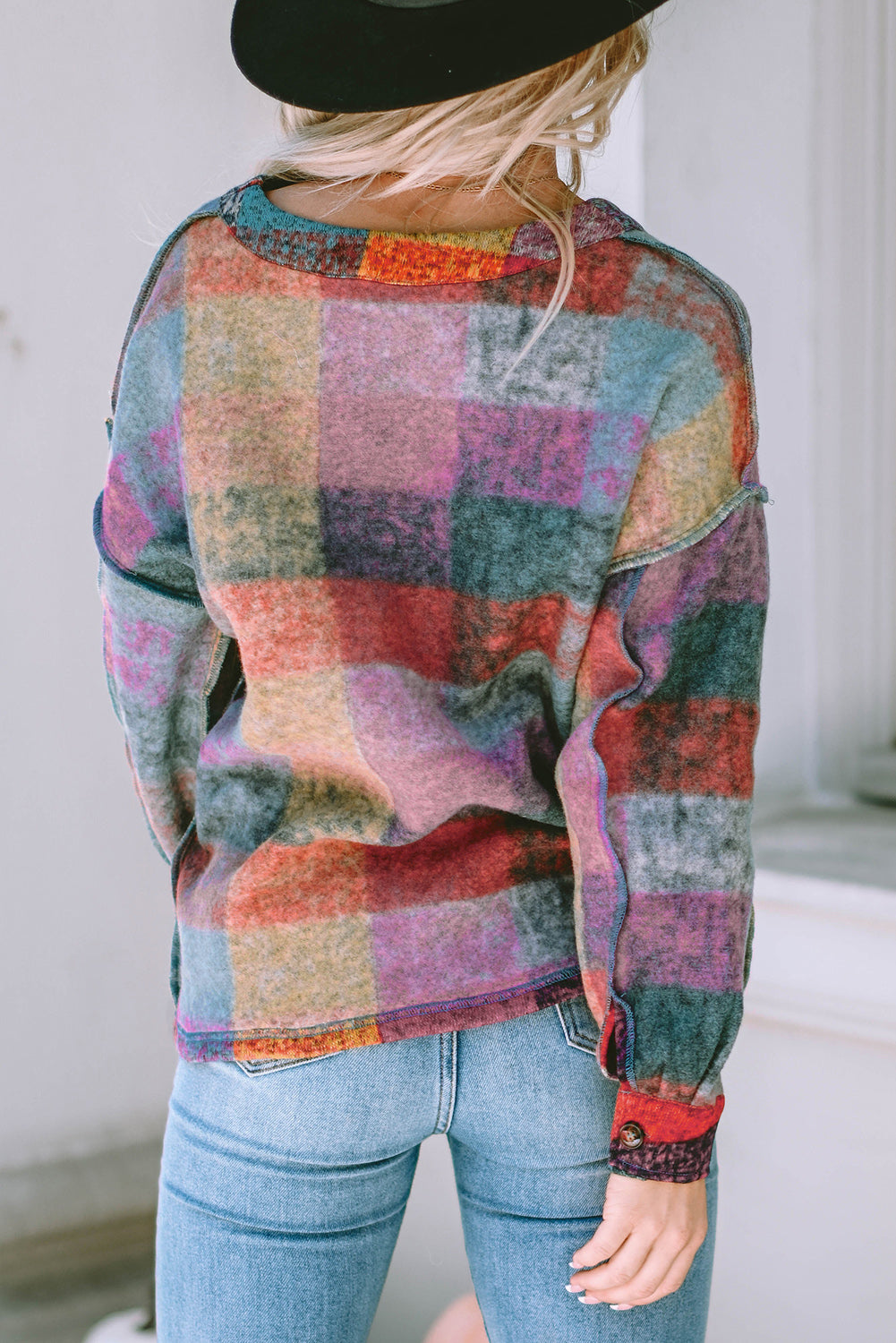 Multicolour Plaid Pocketed Shacket