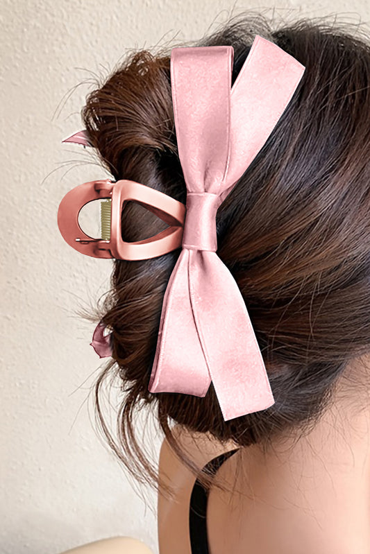 Pink Bow Decor Large Hair Claw Clip
