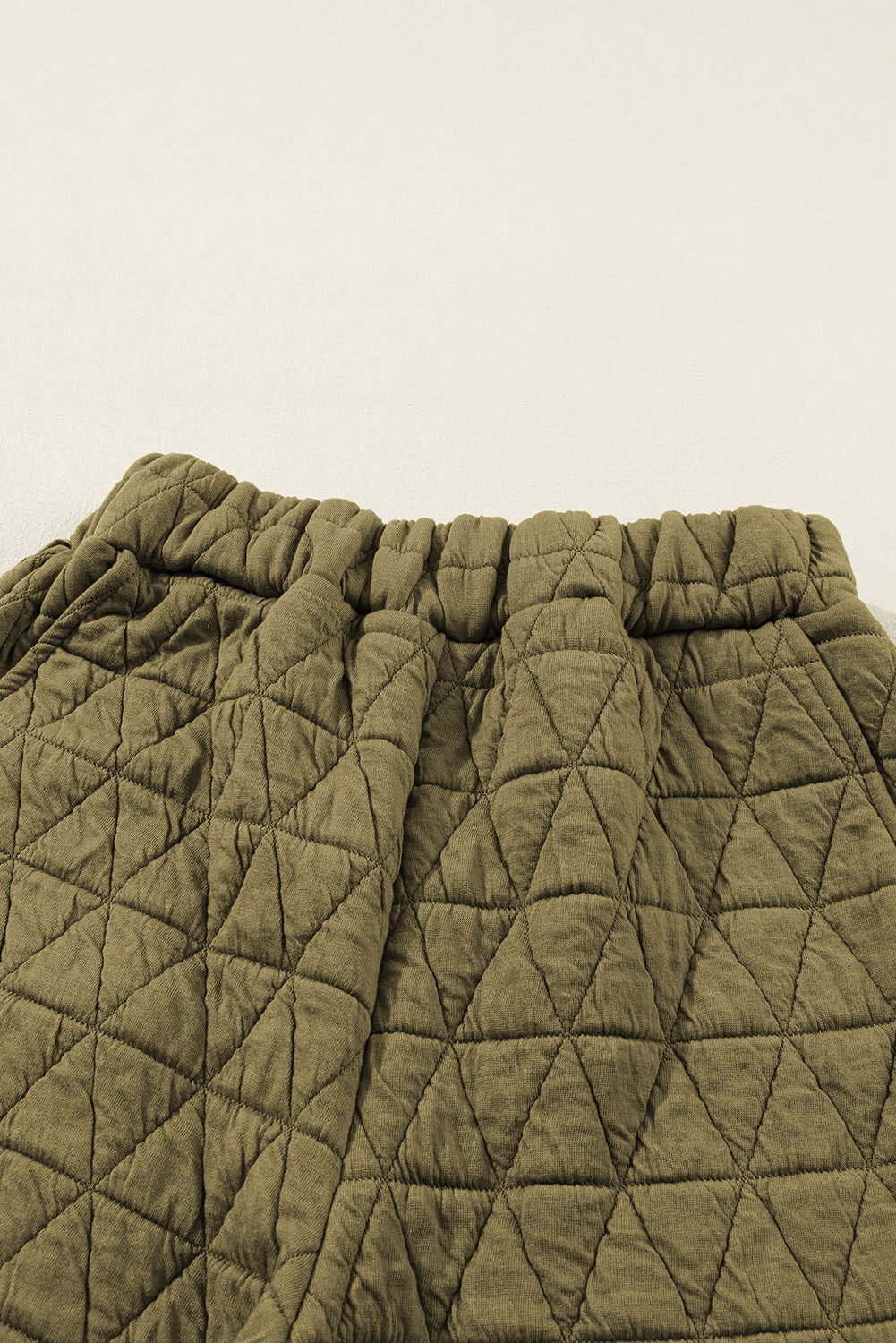 Black Solid Color Quilted Kangaroo Pocket Hoodie