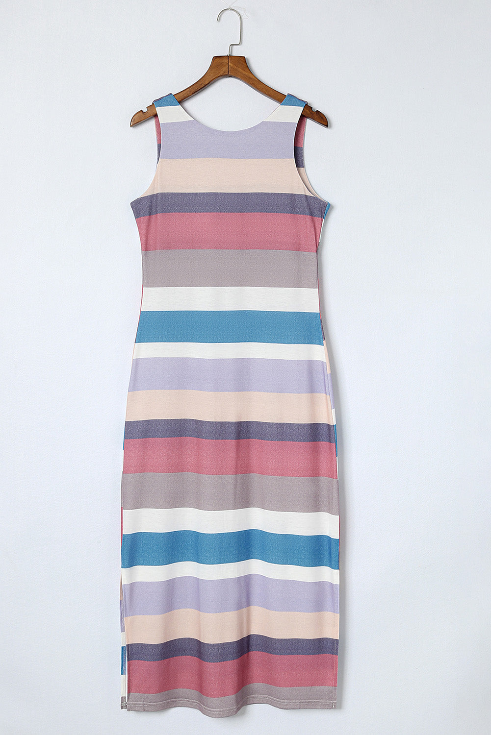 Sky Blue Striped Pocket Mini Dress
