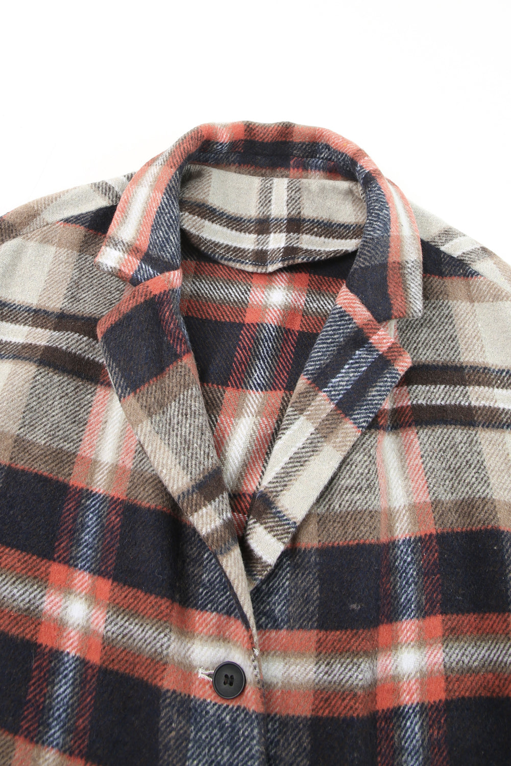 Fiery Red Plaid Button Up Lapel Jacket