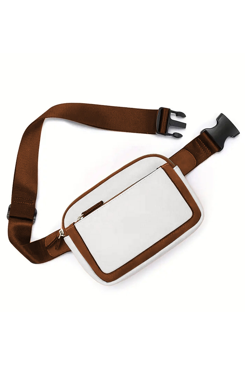 Pale Chestnut Minimalist Multi-zipped Crossbody Bag