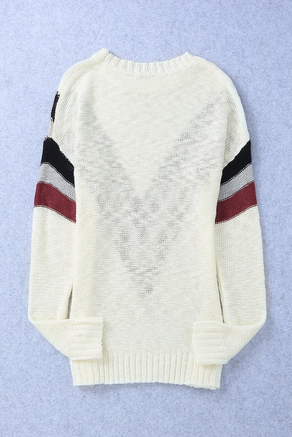 Multicolor Chevron Striped Drop Shoulder Sweater